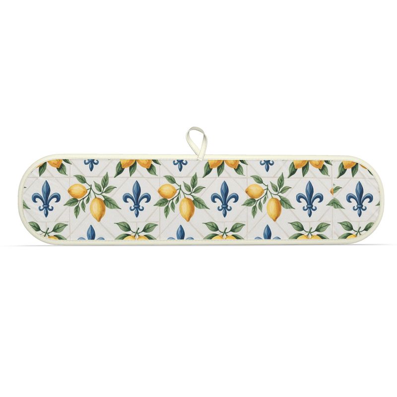 Lemon Kitchen Oven Mitts Set for Double Oven - Mediterranean Style