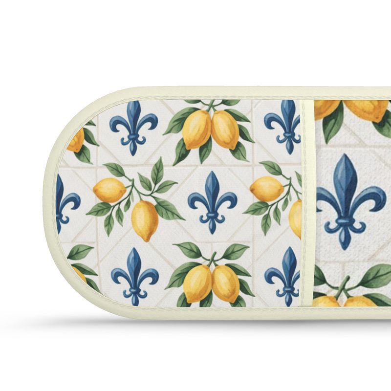 Lemon Kitchen Oven Mitts Set for Double Oven - Mediterranean Style