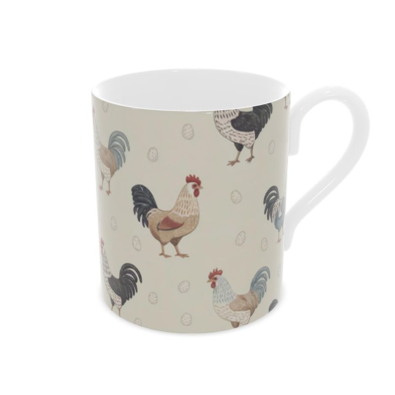 Vintage Inspired Hens Mug - Dainty Fine Bone China Tea Cup