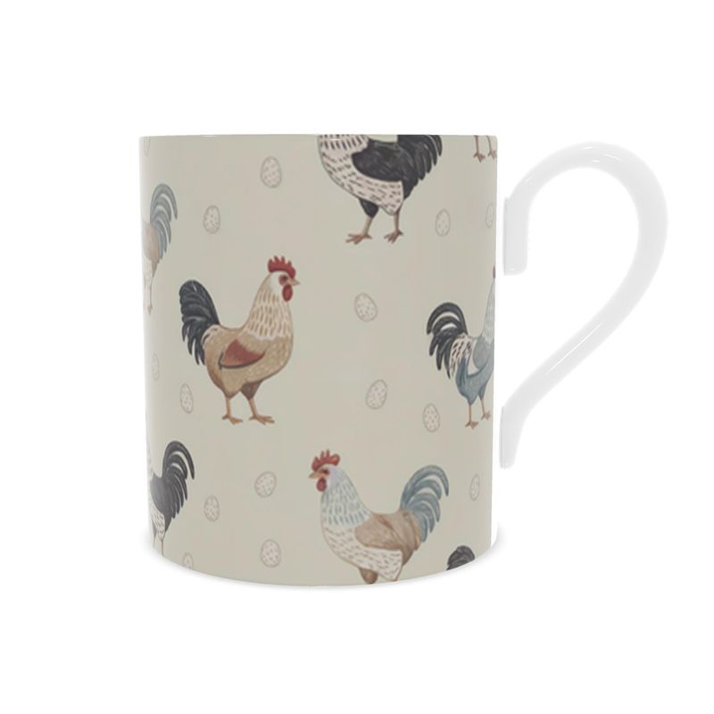 Vintage Inspired Hens Mug - Dainty Fine Bone China Tea Cup
