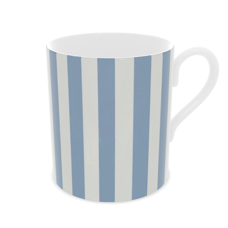 Elegant Blue & White Stripes Fine Bone China Mug
