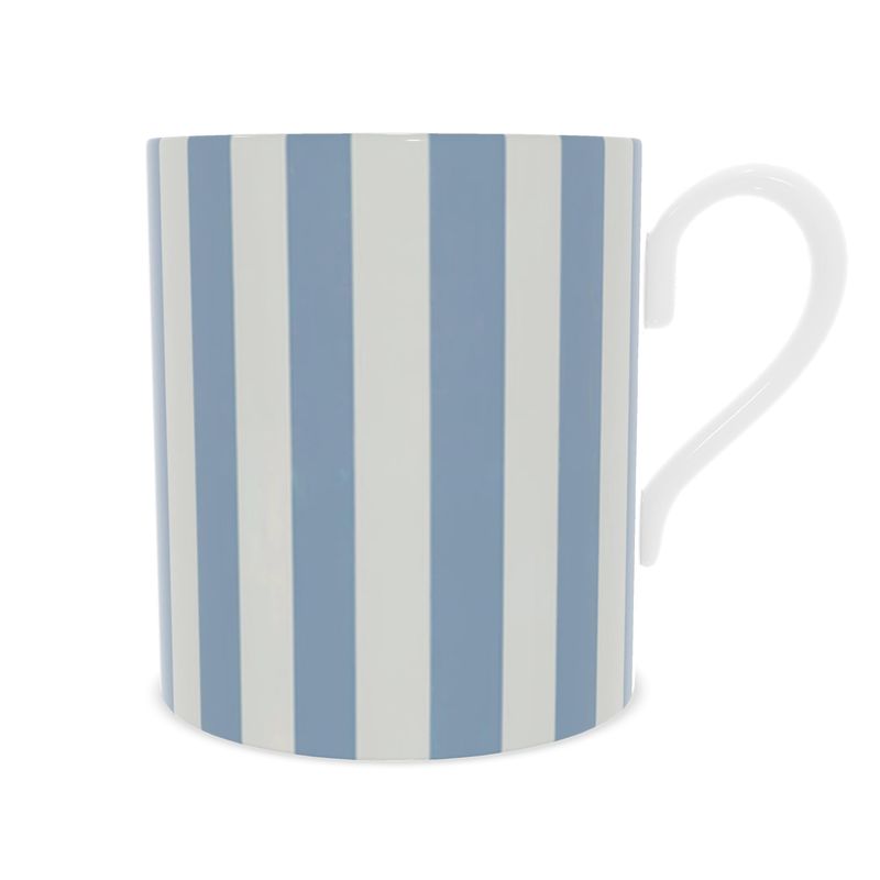 Elegant Blue & White Stripes Fine Bone China Mug