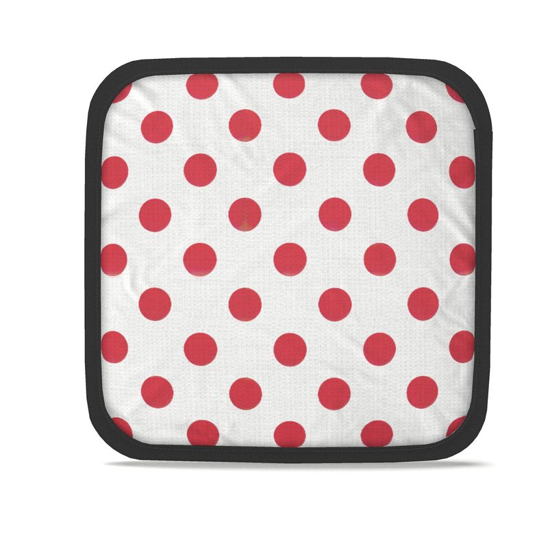 Red Polka Dots Pot Holders Set - Kitchen Pot Grabbers
