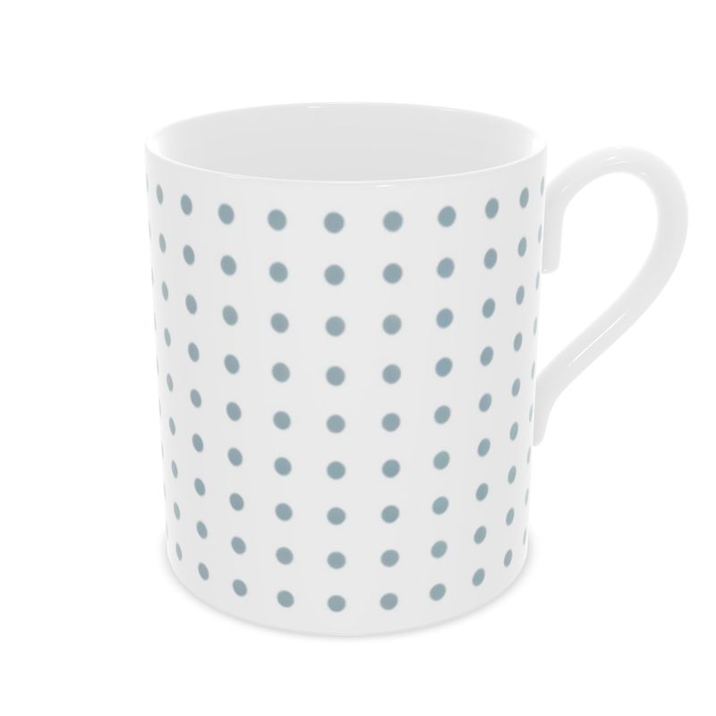 Cute Blue Polka Dots Cup - Elegant Fine Bone China Drinkware