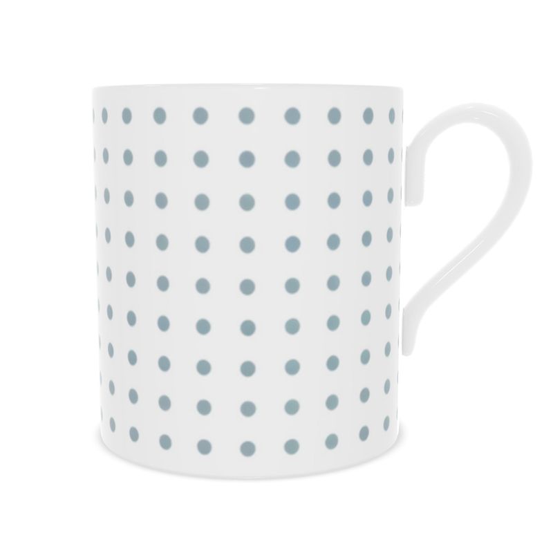 Cute Blue Polka Dots Cup - Elegant Fine Bone China Drinkware