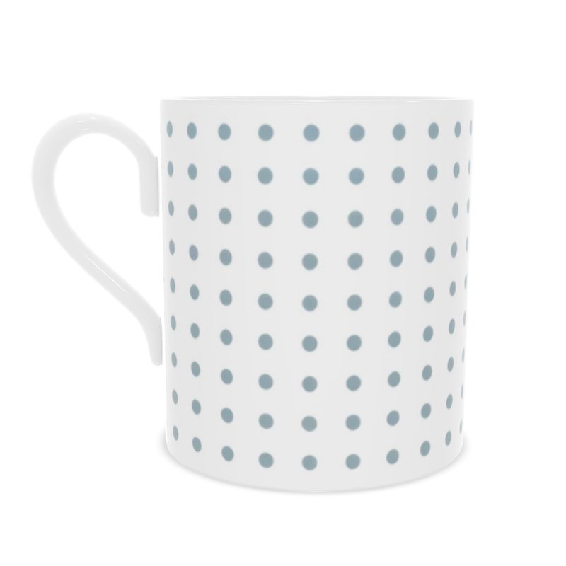 Cute Blue Polka Dots Cup - Elegant Fine Bone China Drinkware