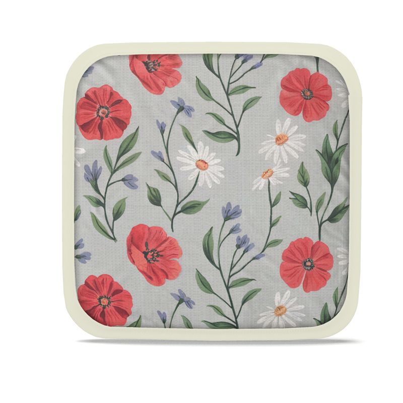 Set of 2 Wild Flower Pot Holders - Farmhouse Kitchen Accessories