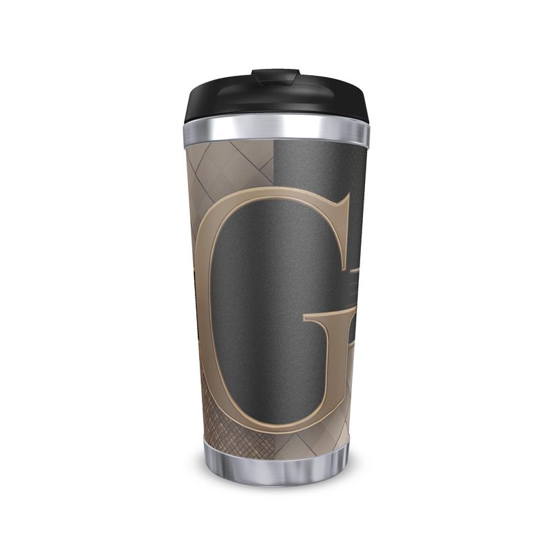Vintage Style G Monogram Travel Mug - Retro Alphabet Thermos