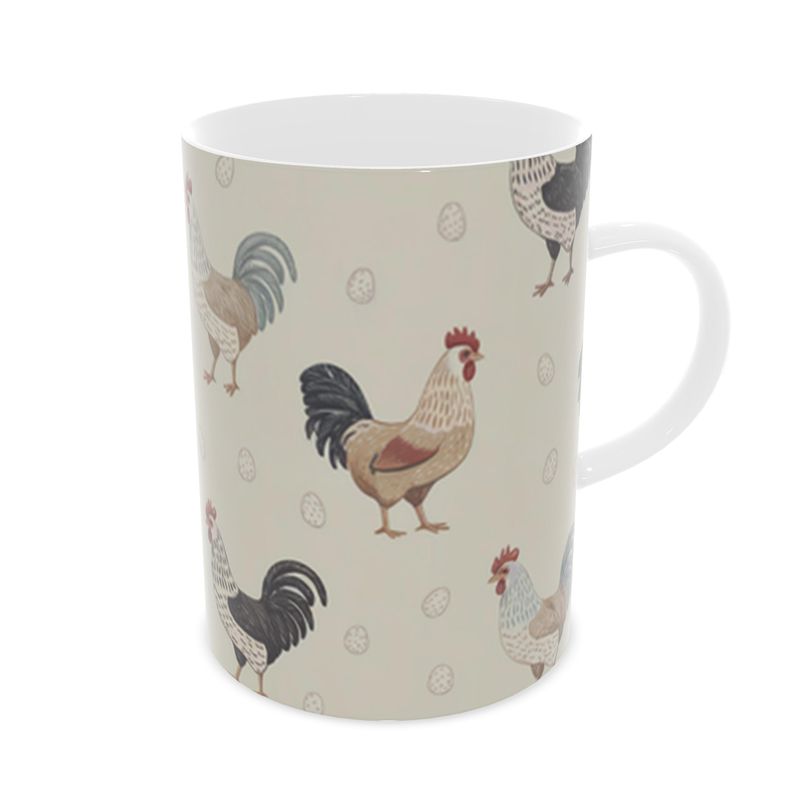 Vintage Inspired Hens Mug - Dainty Fine Bone China Tea Cup