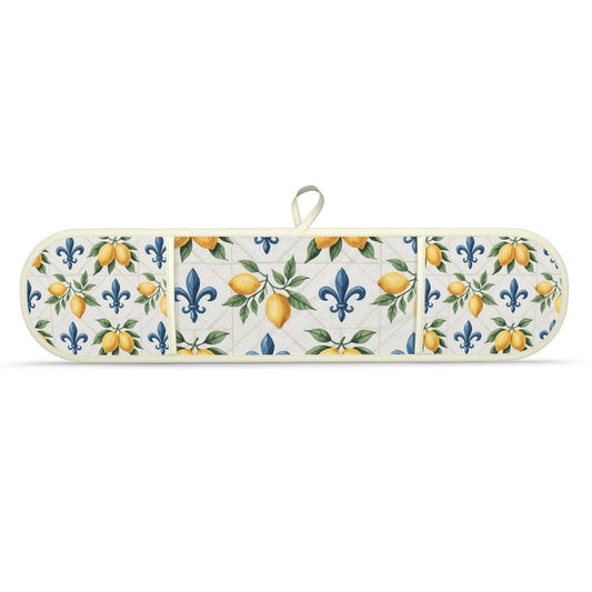 Lemon Kitchen Oven Mitts Set for Double Oven - Mediterranean Style