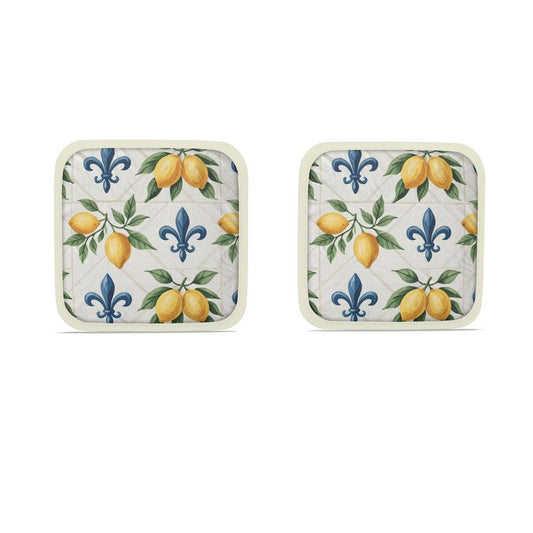 Pair of Citrus Pot Grabbers - Mediterranean Lemon Design