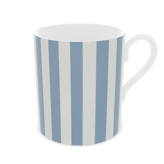 Elegant Blue & White Stripes Fine Bone China Mug
