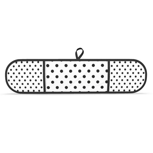 Modern Polka Dot Oven Mitts - Black & White Kitchen Oven Gloves