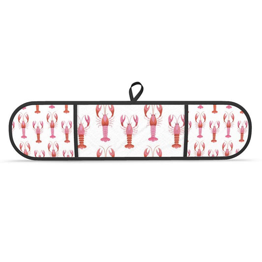 Pink Lobster Oven Gloves Set - Beach House Cooking Essentials