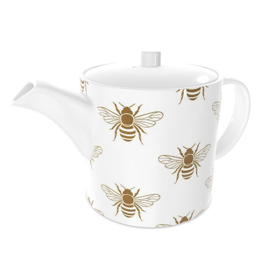 Elegant Gold Bee Tea Pot - Luxury Fine Bone China Decor