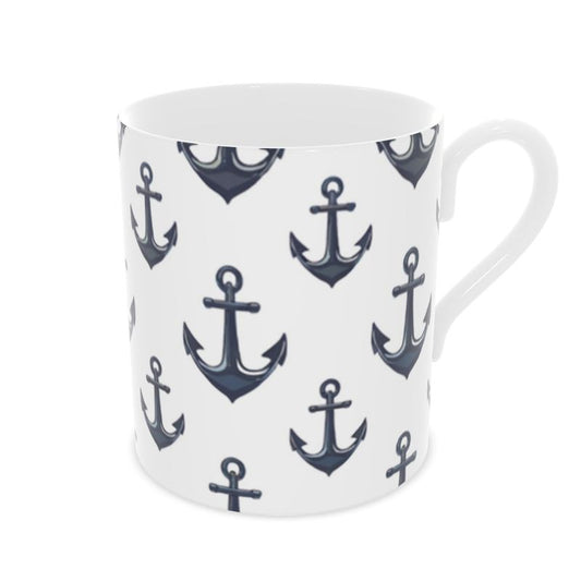 Vintage Ship Anchor Tea Cup - Fine Bone China Drinkware
