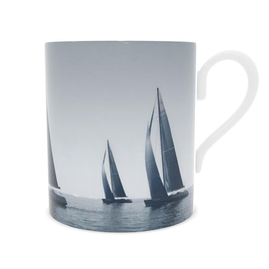 Ocean Adventure Mug - Sailing Yachts Design on Fine Bone China