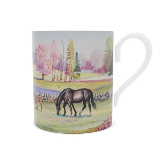 Elegant Horse Design Bone China Mug - Countryside Inspired